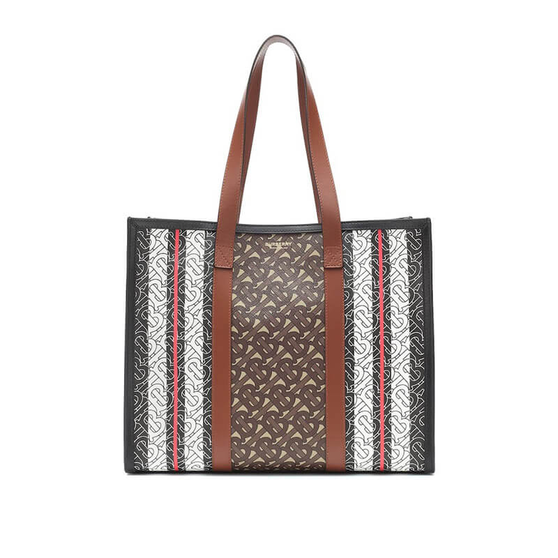 Monogram Stripe e-canvas tote 