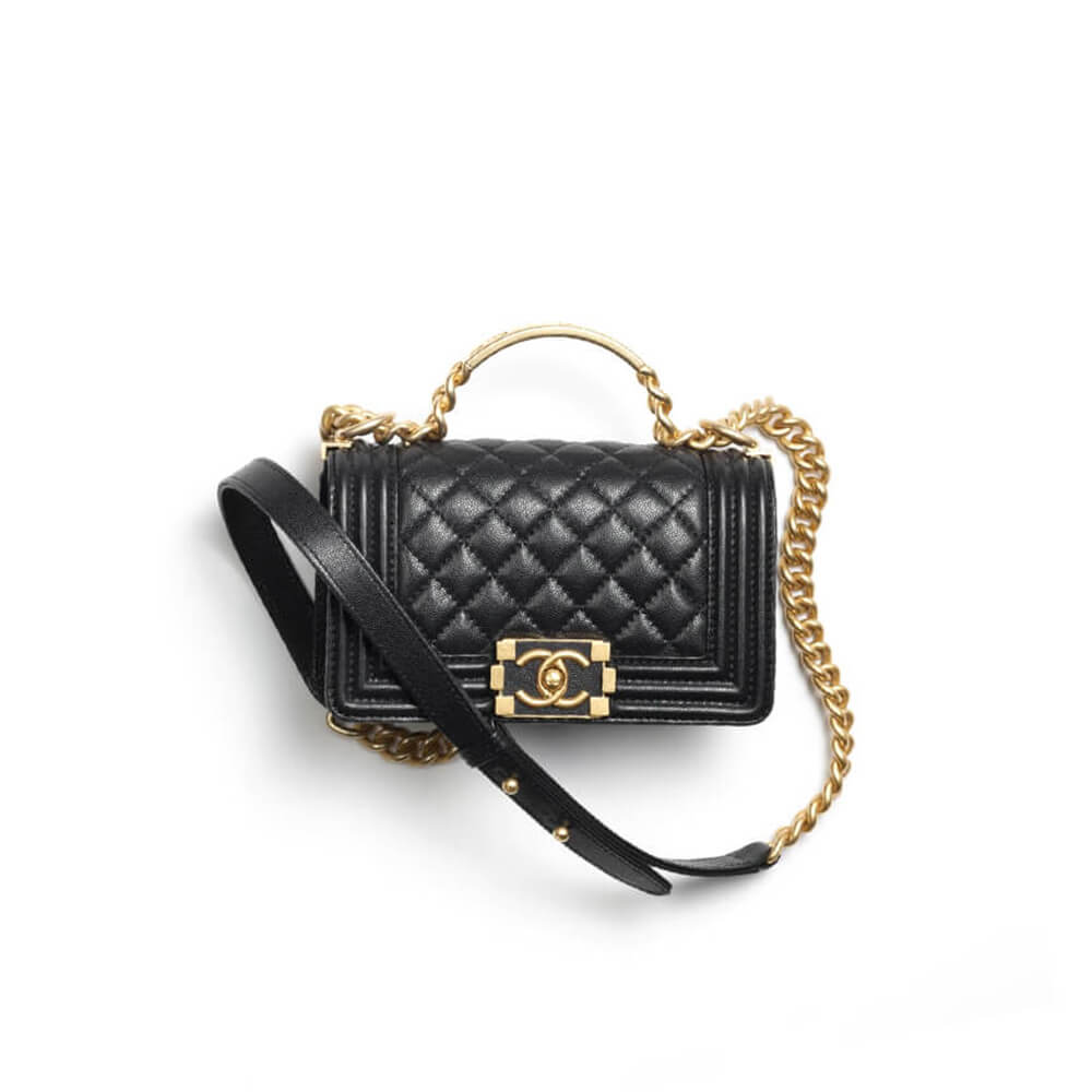 BOY CHANEL FLAP BAG WITH HANDLE A94805 B13694 94305