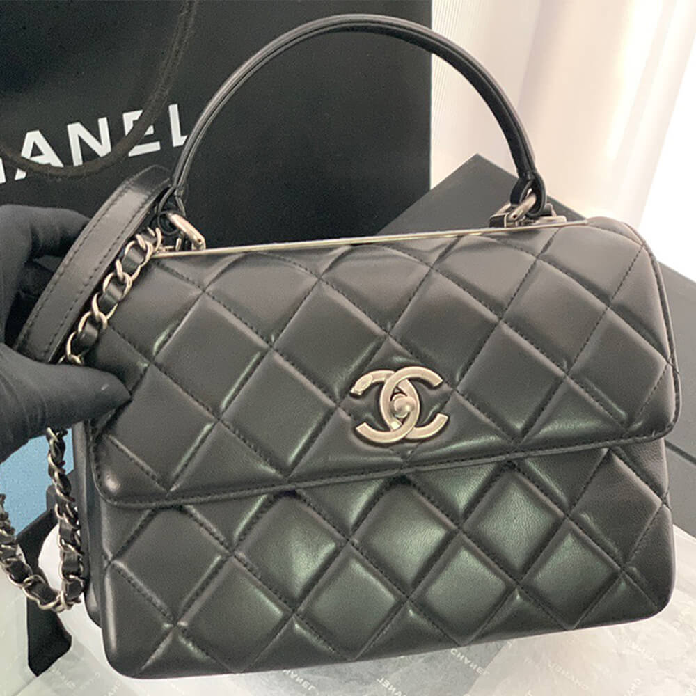 CHANEL FLAP BAG WITH TOP HANDLE 