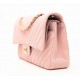 CHANEL PINK CHEVRON Classic Flap Handbag 