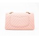 CHANEL PINK CHEVRON Classic Flap Handbag 