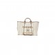 CHANEL Woven Straw Raffia Striped Medium Deauville Tote as66941