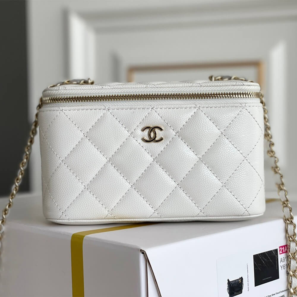 Chanel long box cosmetic bag 