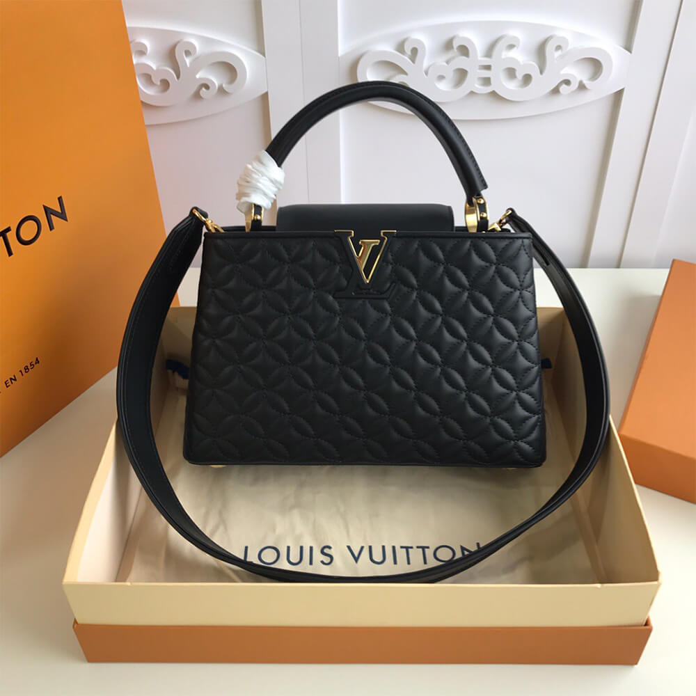 LV CAPUCINES MM BAG flap inside or outside