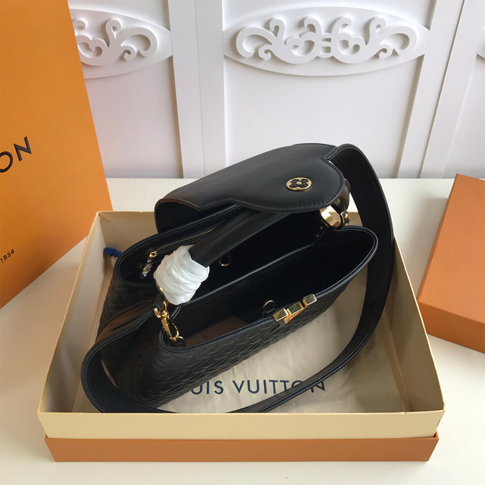 LV CAPUCINES MM BAG flap inside or outside