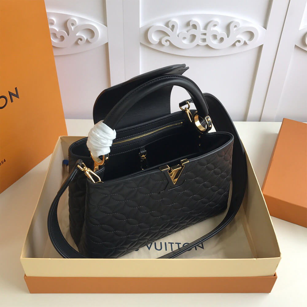 LV CAPUCINES MM BAG flap inside or outside