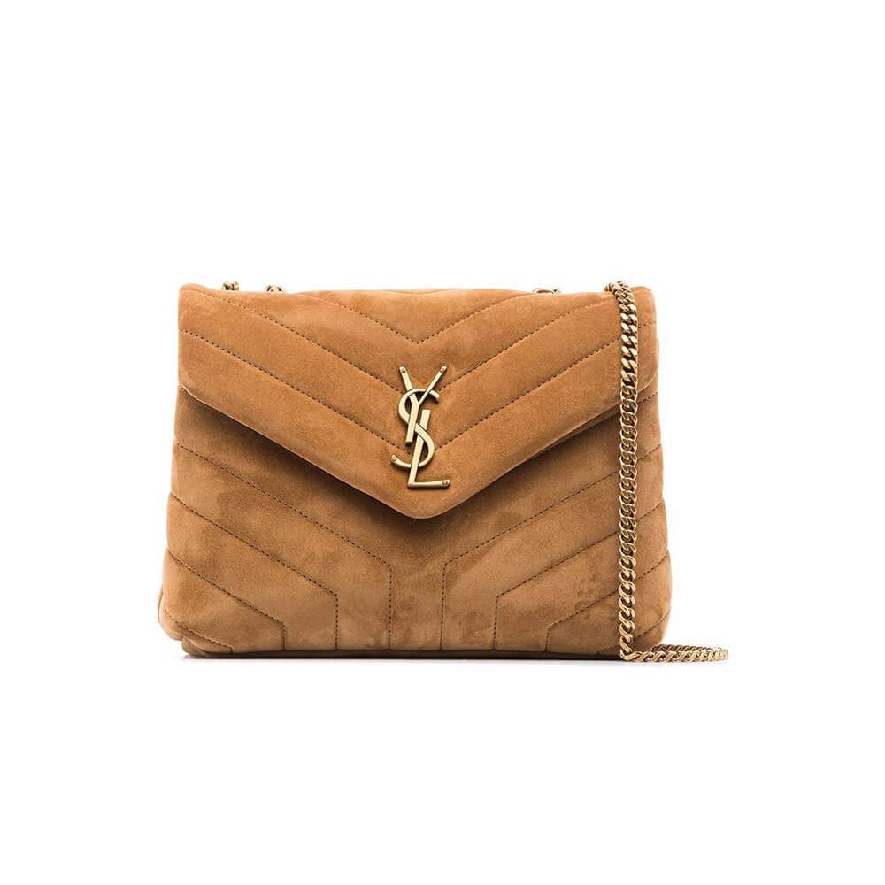 LOULOU SMALL CHAIN BAG IN “Y” QUILTED SUEDE 494699