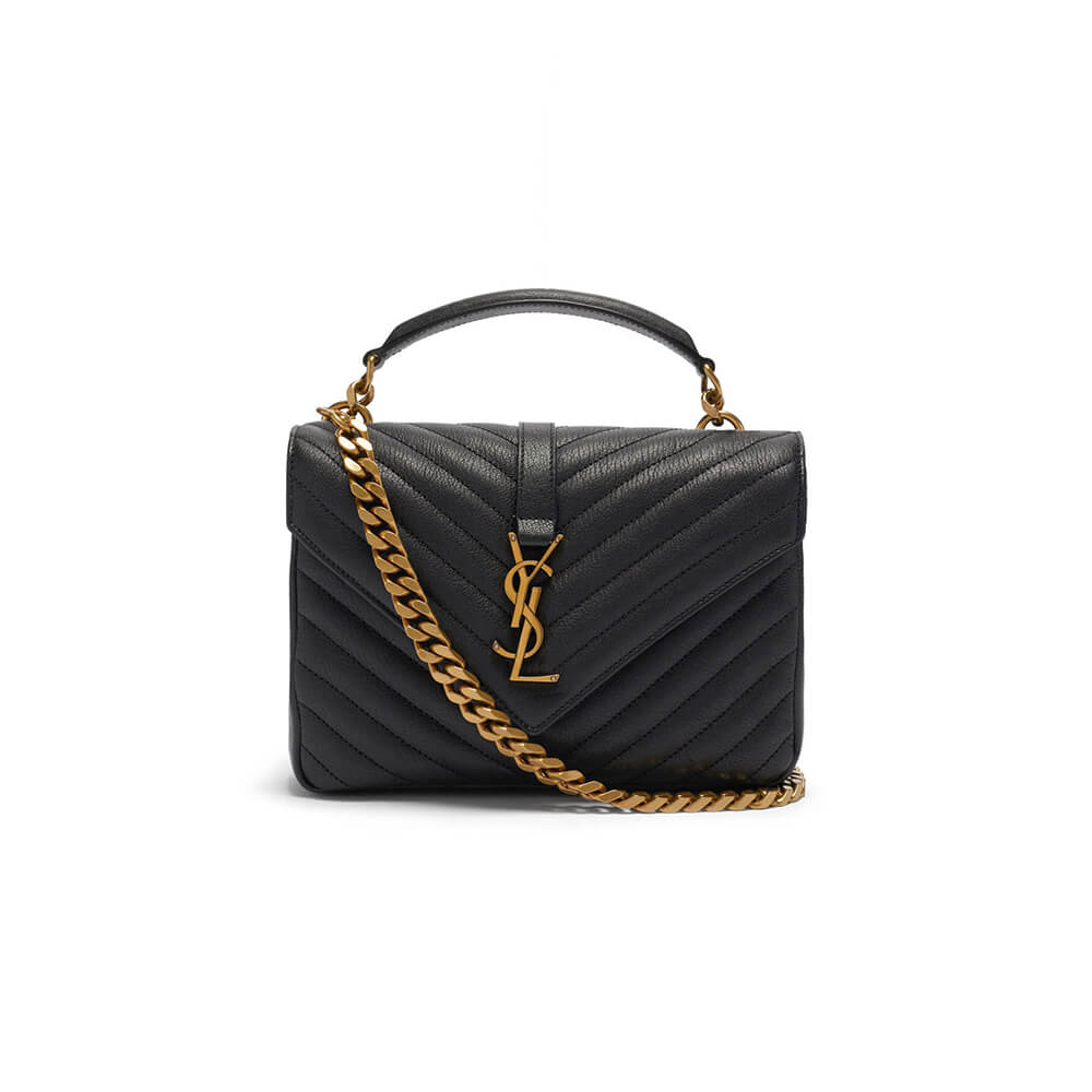 Saint Laurent College quilted-leather satchel bag 