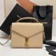 YSL CASSANDRA Medium Grainy Embossed Leather Top Handle Bag 623931