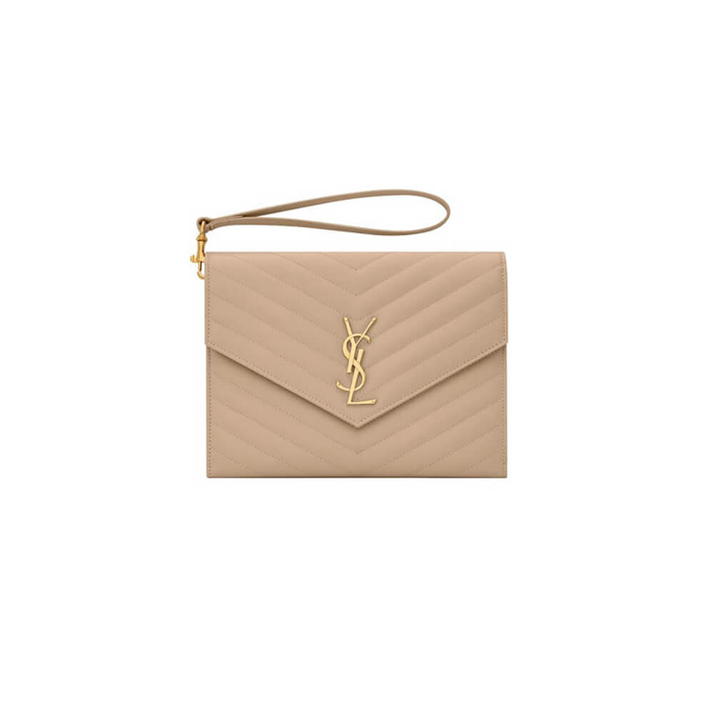 YSL CASSANDRE matelassé leather flap clutch 617662