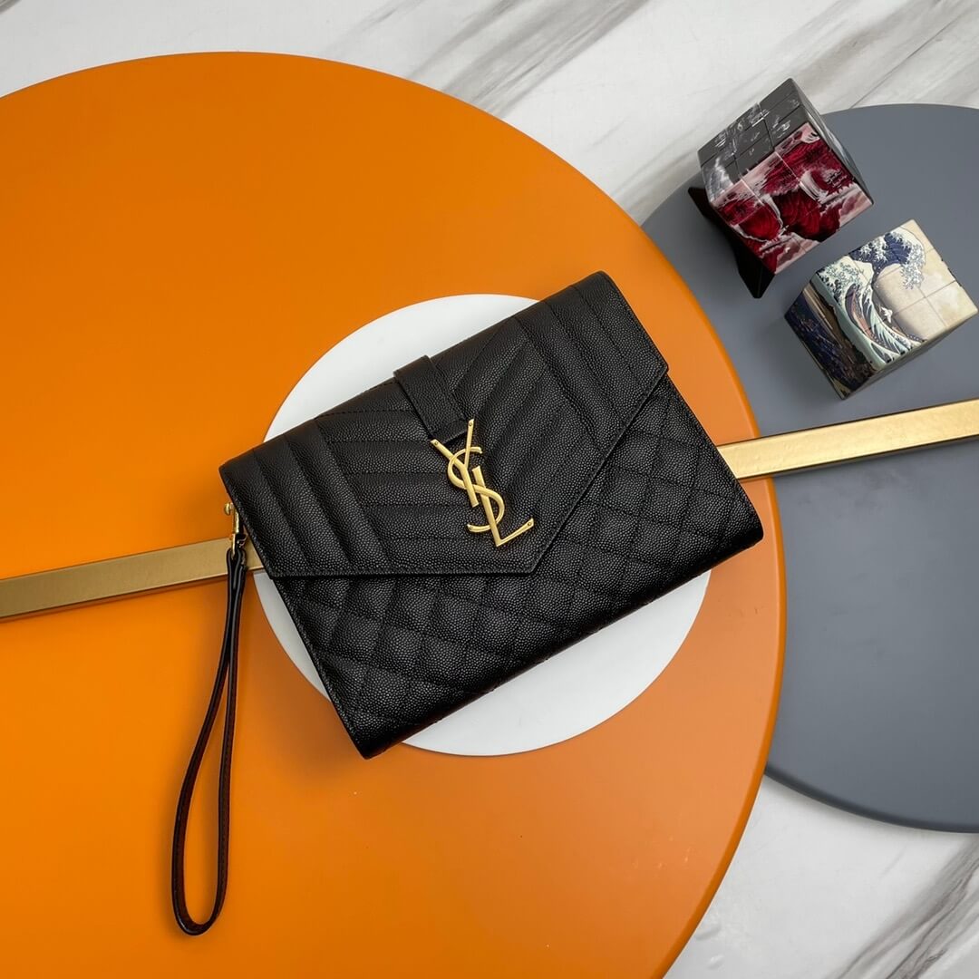 YSL CASSANDRE matelassé leather flap clutch 651030