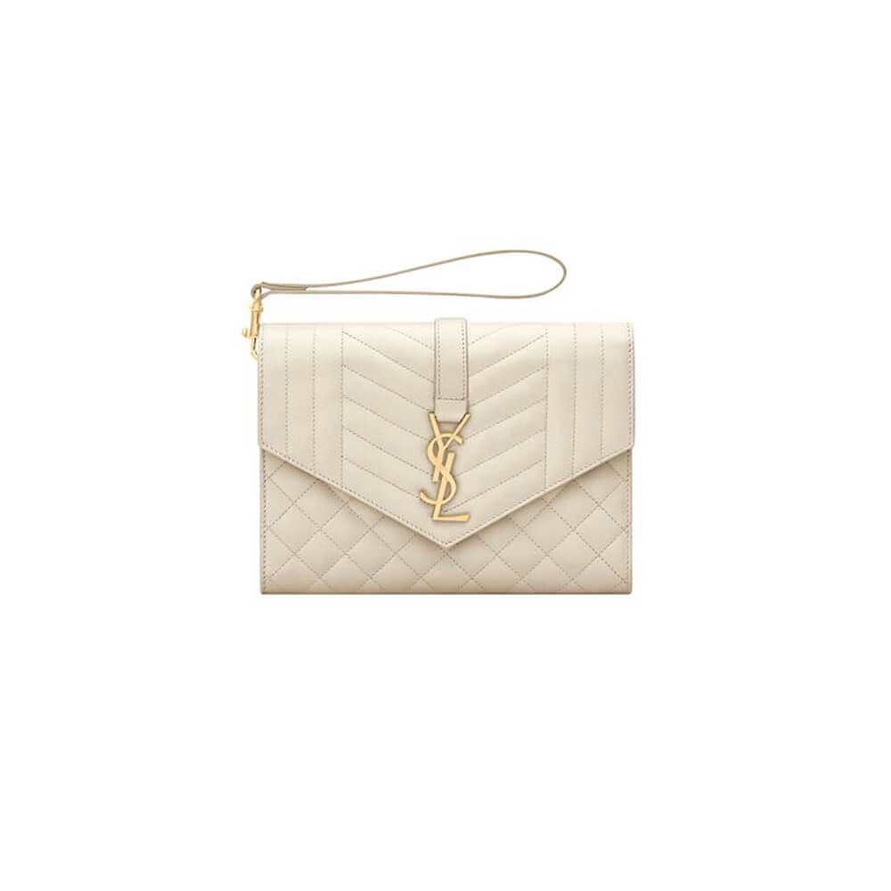 YSL CASSANDRE matelassé leather flap clutch 651030