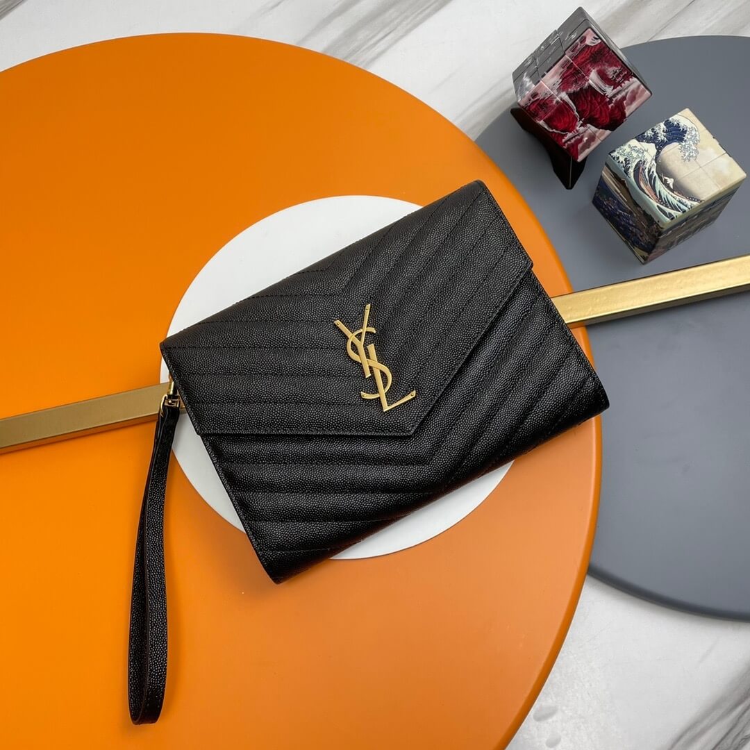 YSL CASSANDRE matelassé leather flap clutch 617662