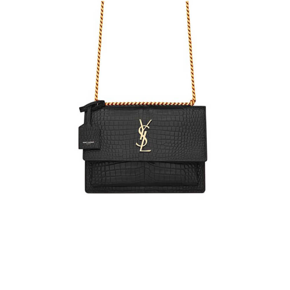 YSL Crocodile-embossed leather SUNSET Medium 442906