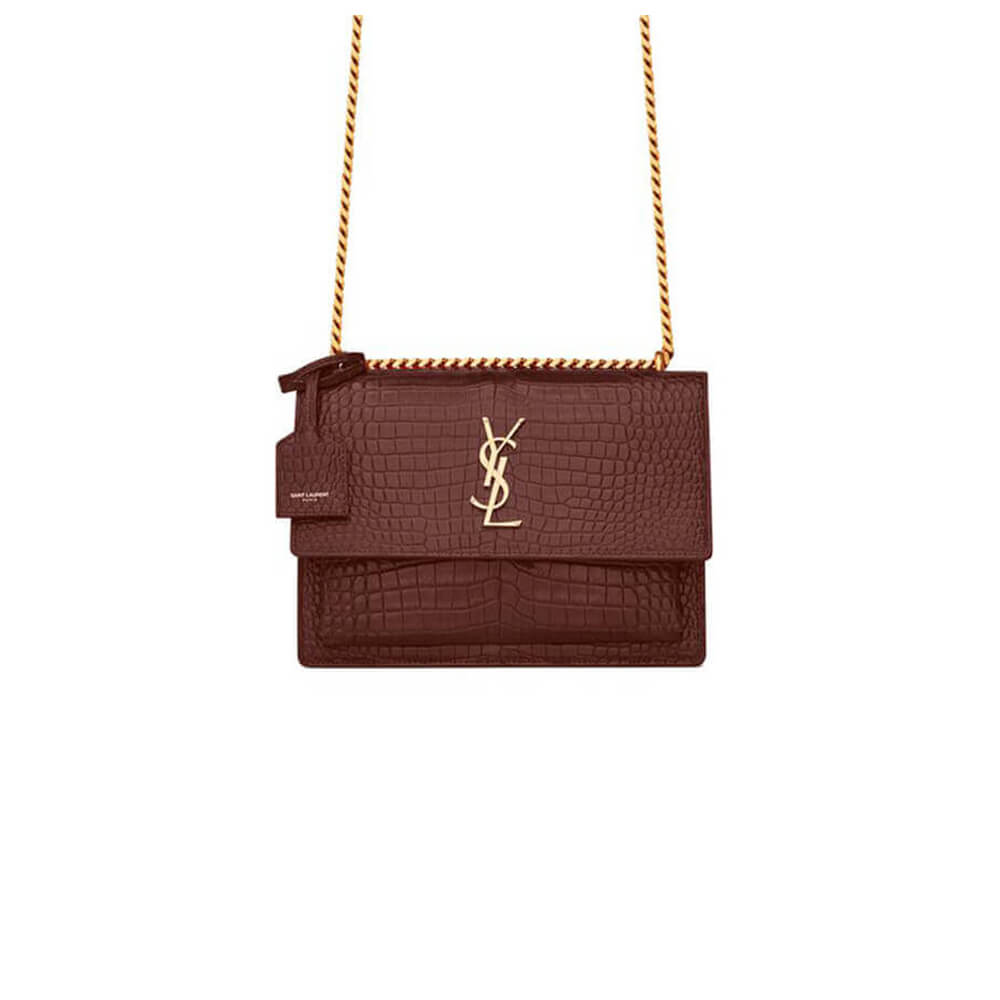 YSL Crocodile-embossed leather SUNSET Medium 442906