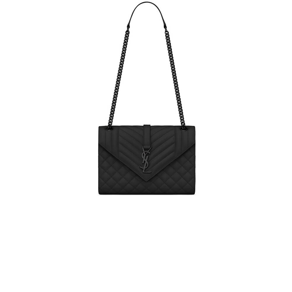 YSL ENVELOPE MEDIUM IN QUILTED GRAIN DE POUDRE EMBOSSED LEATHER 600185