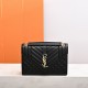 YSL ENVELOPE MEDIUM IN QUILTED GRAIN DE POUDRE EMBOSSED LEATHER 600185