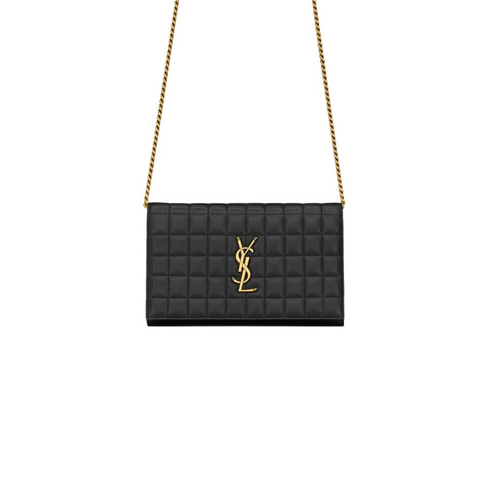 YSL LAMBSKIN CASSANDRE CHAIN WALLET 743346