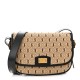 SAINT LAURENT Canvas Monogram All Over Satchel Bag Beige