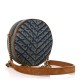 SAINT LAURENT Denim Quilted Monogram Round Crossbody Bag Rodeo Blue